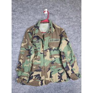 US Army BDU Jacket Mens Small Short Woodland Camo Combat Coat Ripstop ERICKSON